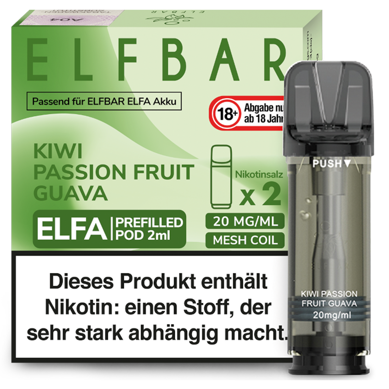 Elfbar - Kiwi Passion Fruit Guava - 20 mg - 2x2 ml Pod