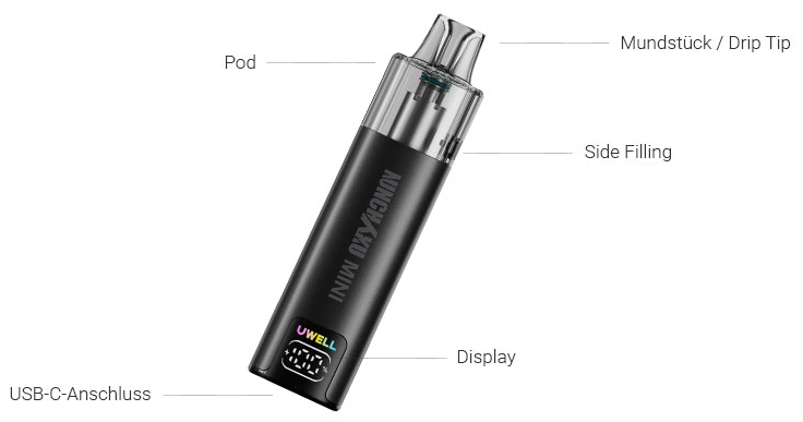 Uwell - Nunchaku Mini - Pod Kit - 1000 mAh Akku - 10 ml Füllvolumen