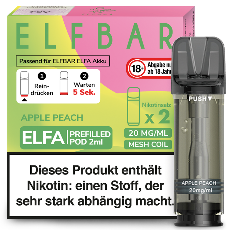 Elfbar - Apple Peach - 20 mg - 2x2 ml Pod