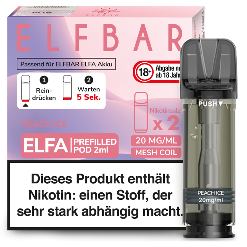 Elfbar - Peach Ice - 20 mg - 2x2 ml Pod