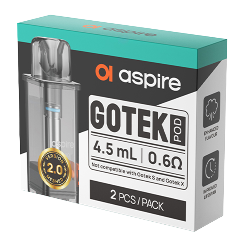 Aspire - Gotek Pod v2 - 4,5 ml - 0,4/0,6/0,8 Ω - 2 Stk.