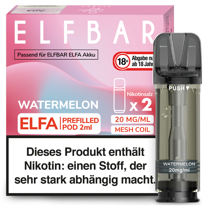 Elfbar - Watermelon - 20 mg - 2x2 ml Pod