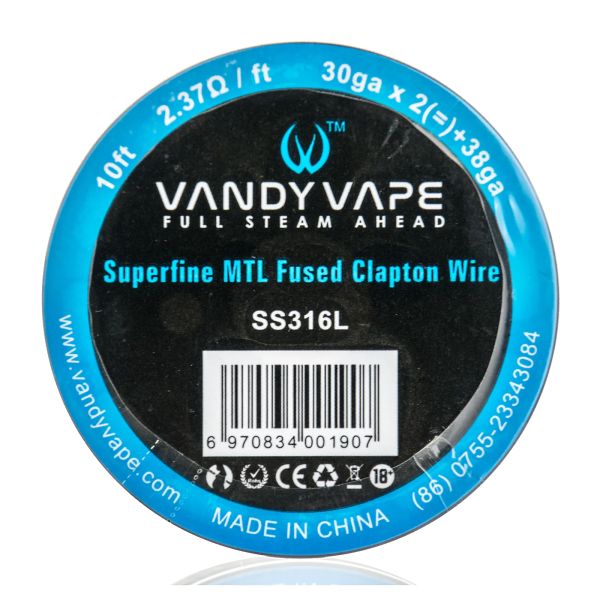 Vandy Vape Superfine MTL SS316L Fused Clapton Wire Draht