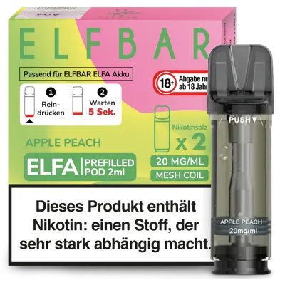 Elfbar - Apple Peach - 20 mg - 2x2 ml Pod