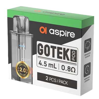 Aspire - Gotek Pod v2 - 4,5 ml - 0,4/0,6/0,8 Ω - 2 Stk.