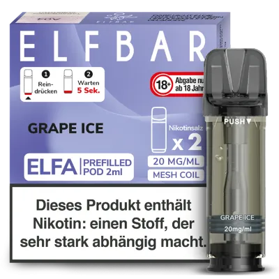 Elfbar - Grape Ice - 20 mg - 2x2 ml Pod