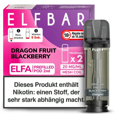 Elfbar - Dragon Fruit Blackberry - 20 mg - 2x2 ml Pod